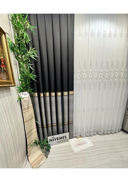 Nivemeshome Hilal 1/3 Sık Pileli Tül Perde Apm