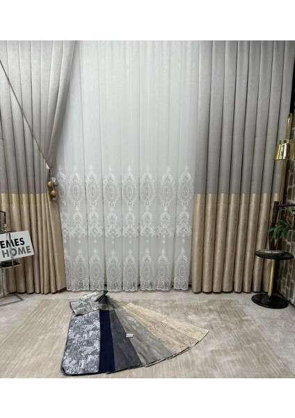 Nivemeshome Irem 1/3 Sık Pileli Beyaz Tül Perde Apm