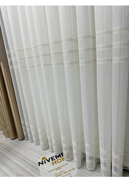 Nivemeshome Hercai Gold 1/3 Sık Pileli Tül Perde Apm modelleri