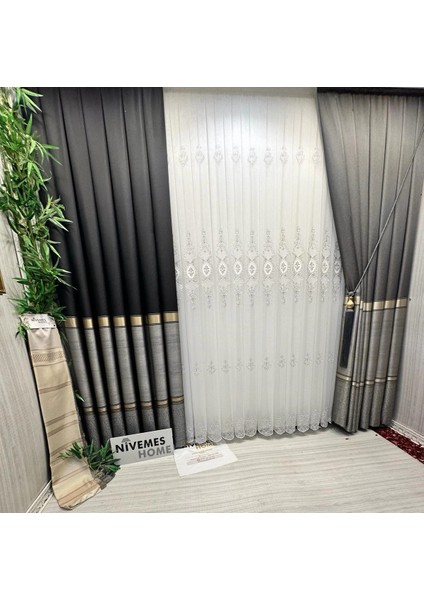 Nivemeshome Hilal 1/3 Sık Pileli Tül Perde Apm