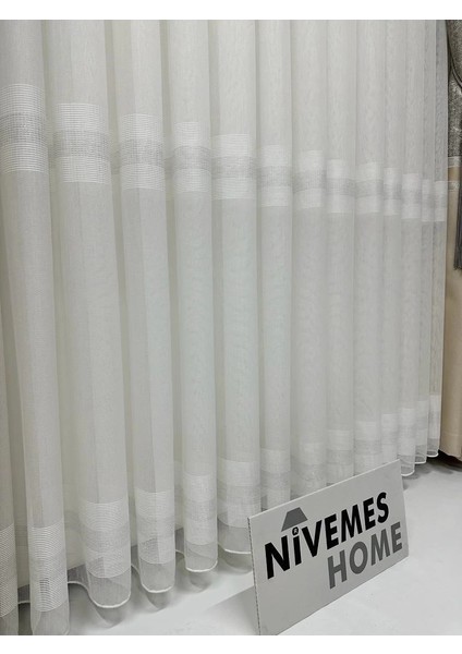 Nivemeshome Hercai HY019 Gümüş 1/3 Sık Pileli Tül Perde Apm fiyatları