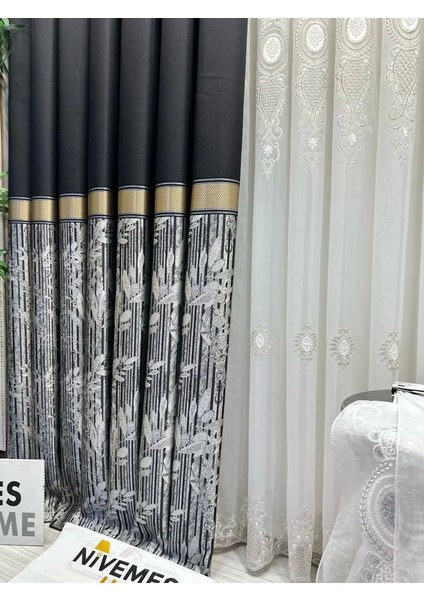 Nivemeshome Ata FT614168 V-902 Siyah 1/3 Sık Pileli Fon Perde Apm fiyatları