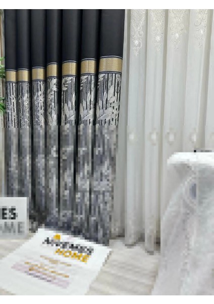 Nivemeshome Ata FT614168 V-902 Siyah 1/3 Sık Pileli Fon Perde Apm fırsatları