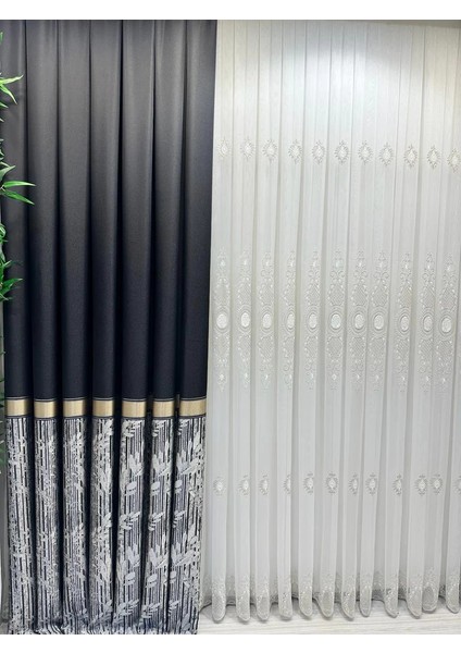 Nivemeshome Ata FT614168 V-902 Siyah 1/3 Sık Pileli Fon Perde Apm indirimleri