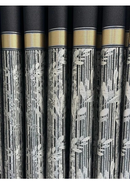 Nivemeshome Ata FT614168 V-902 Siyah 1/3 Sık Pileli Fon Perde Apm