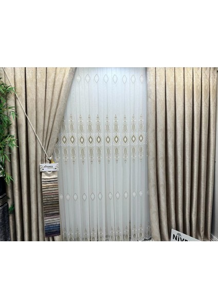 Nivemeshome Damla 1631 1/3 Sık Pileli Tül Perde Apm