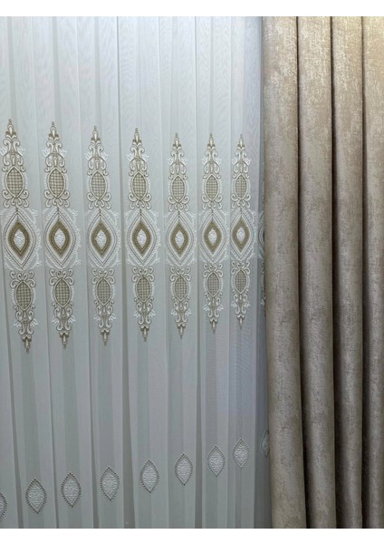 Nivemeshome Damla 1631 1/3 Sık Pileli Tül Perde Apm