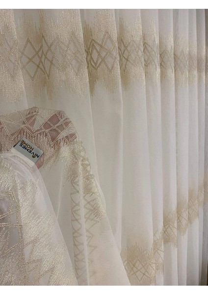 Nivemeshome Titanum Nakışlı Krem 1/3 Sık Pile Tül Perde Apm fiyatları