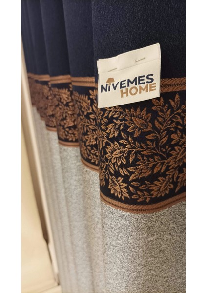 Nivemeshome Meta Gri/bronz 1/3 Sık Pile Fon Perde Apm