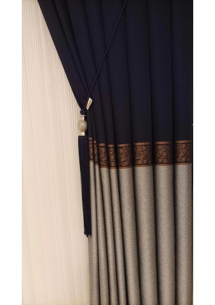 Nivemeshome Meta Gri/bronz 1/3 Sık Pile Fon Perde Apm