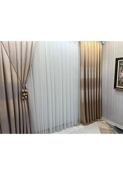 Nivemeshome Lugano V-102 1/3 Sık Pileli Tül Perde Apm