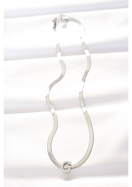 316L Çelik G Harfli Silver Renk Italyan Zincirli Kolye fiyatları