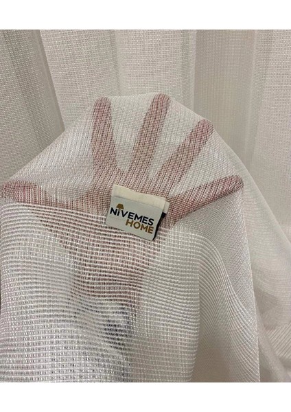 Nivemeshome Kare Desen 1/3 Sık Pileli Modern Tül Perde Apm fırsatları