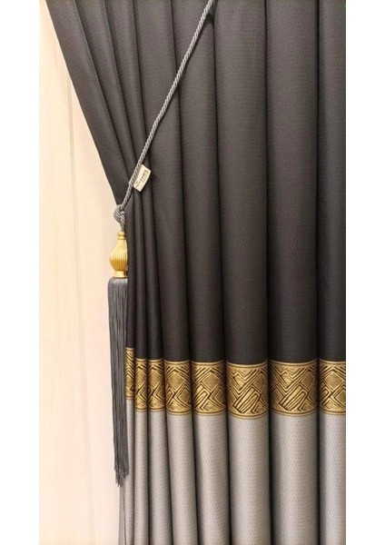 Lusya Siyah-Gri 1/3 Sık Pile Pano Fon Perde Apm fiyatları