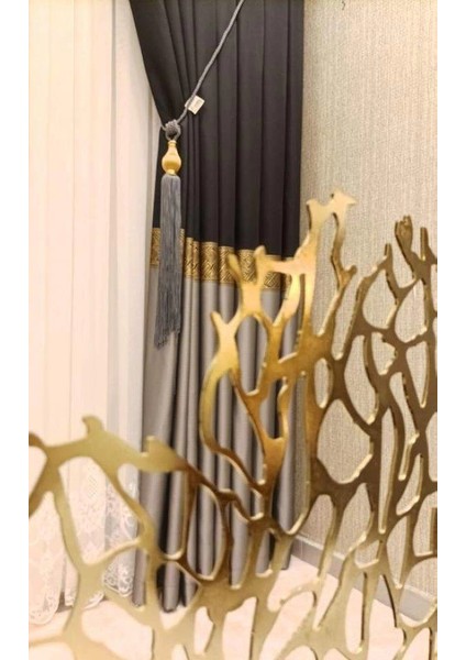 Lusya Siyah-Gri 1/3 Sık Pile Pano Fon Perde Apm modelleri