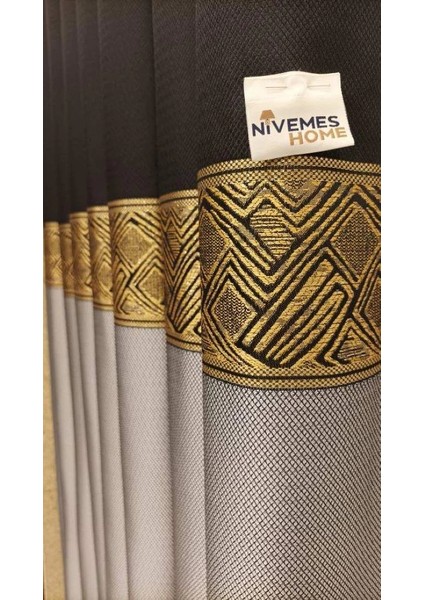 Lusya Siyah-Gri 1/3 Sık Pile Pano Fon Perde Apm fırsatları