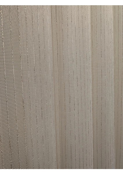 Nivemeshome Elegans Gold Çizgili 1/3 Sık Pileli Tül Perde Apm fiyatları