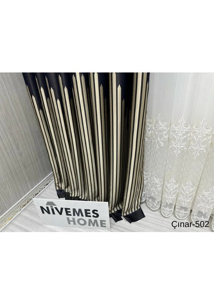 Nivemeshome Çınar Lacivert 502 1/3 Sık Pileli Fon Perde Apm fiyatları