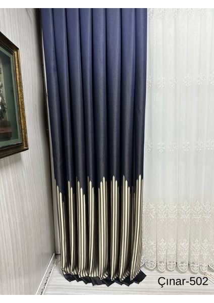 Nivemeshome Çınar Lacivert 502 1/3 Sık Pileli Fon Perde Apm modelleri