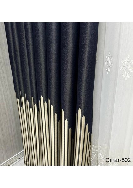 Nivemeshome Çınar Lacivert 502 1/3 Sık Pileli Fon Perde Apm fırsatları