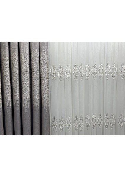 Nivemeshome Lantana Gold Detaylı 1/3 Sık Pileli Tül Perde Apm indirimleri