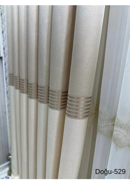 Nivemeshome Doğu Krem FT671536 V-529 1/3 Sık Pileli Fon Perde Apm fiyatları