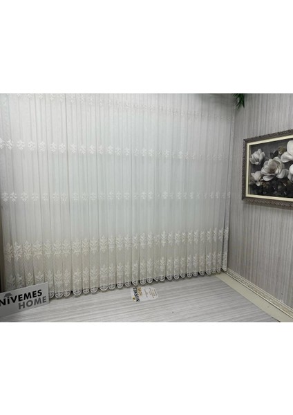 Nivemeshome Roya Altın Işlemeli 5167 1/3 Sık Pileli Tül Perde Apm fiyatları