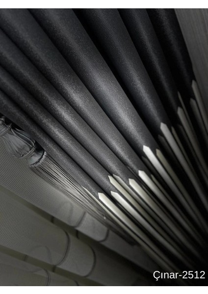 Nivemeshome Çınar Antrasit 2512 1/3 Sık Pileli Fon Perde Apm indirimleri