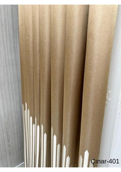 Nivemeshome Çınar Altın 401 1/3 Sık Pileli Fon Perde Apm fiyatları