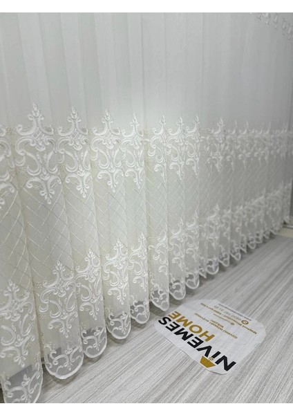 Nivemeshome Roya Altın Işlemeli 5167 1/3 Sık Pileli Tül Perde Apm indirimleri