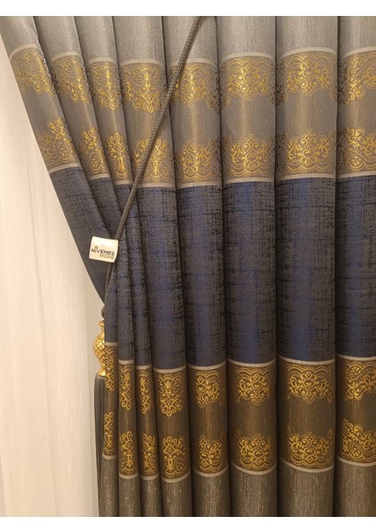 Nivemeshome Güniz FJ631663 V-503 Taş-Gold 1/3 Sık Pileli Fon Perde Apm fiyatları