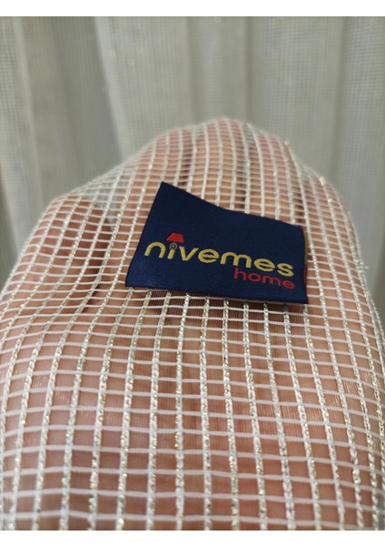 Nivemeshome Valda Kare Desenli 1/3 Sık Pile Tül Perde Apm fırsatları