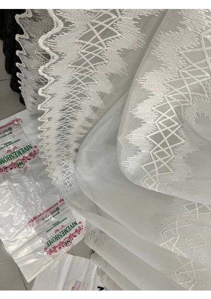 Nivemeshome Titanum Nakışlı Krem H5444 Tm 1/3 Sık Pile Tül Perde Apm indirimleri