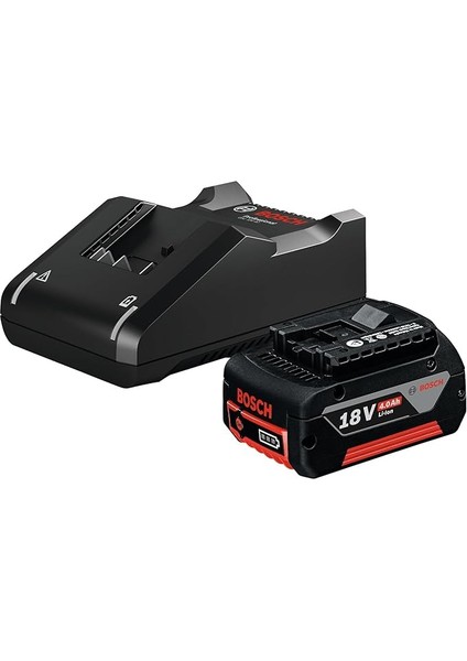 Professional 18 Volt Akü Şarj Cihazı Seti (1 x 4,0 Ah Li-Ion Akü + Gal 18V-40 Şarj Cihazı, Karton Kutuda)