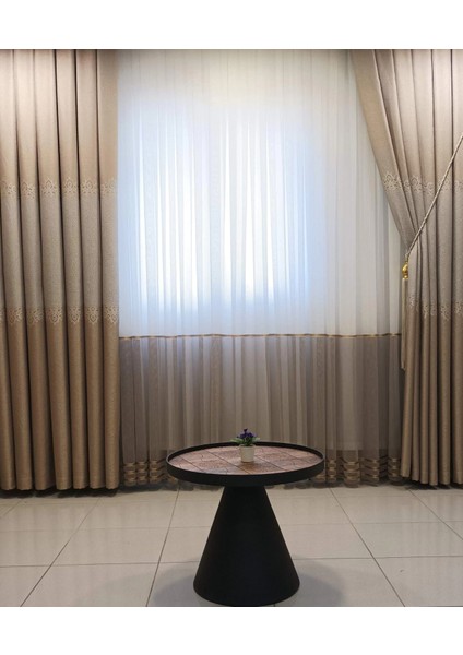 Eftelya Cappicino 1/3 Sık Pileli Tül Perde Apm