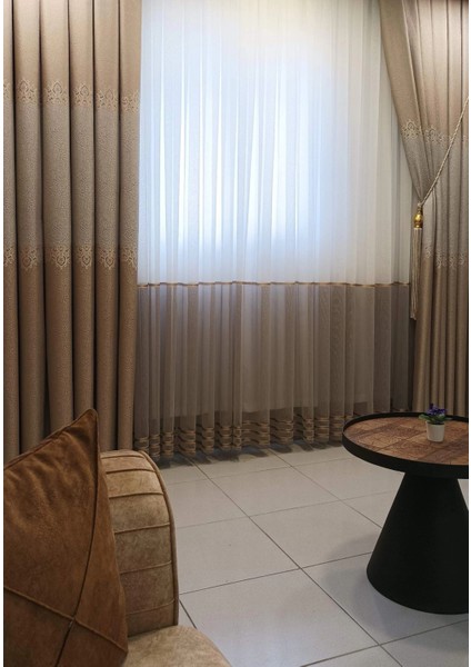 Eftelya Cappicino 1/3 Sık Pileli Tül Perde Apm fırsatları