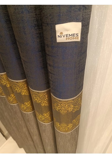 Nivemeshome Güniz FJ631663 V-503 Taş-Gold 1/3 Sık Pileli Fon Perde Apm fırsatları