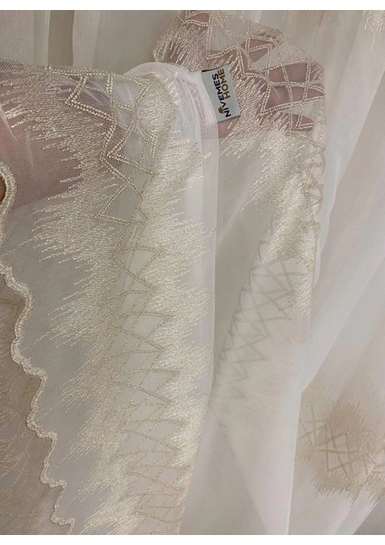 Nivemeshome Titanum Nakışlı Krem 1/3 Sık Pile Tül Perde Apm fırsatları