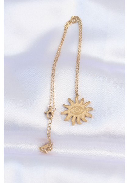 316L Çelik Zincir Gold Renk Göz Güneşi Tasarımlı Kolye fiyatları