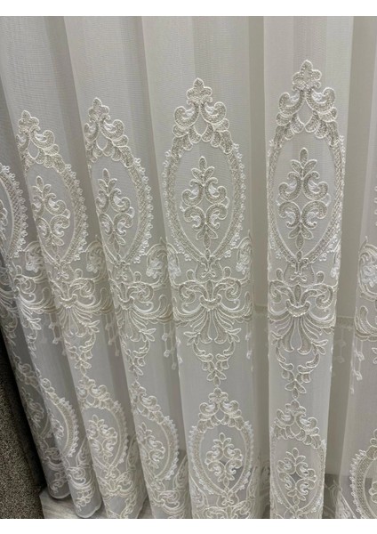 Nivemeshome Hüzzam Altın Detaylı 1/3 Sık Pileli Tül Perde Apm fırsatları