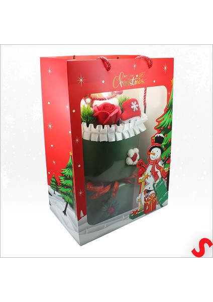 Pelüş Ayıcıklı Kokinalı Çantalı 35CM Yılbaşı Buketi - Yeşil modelleri