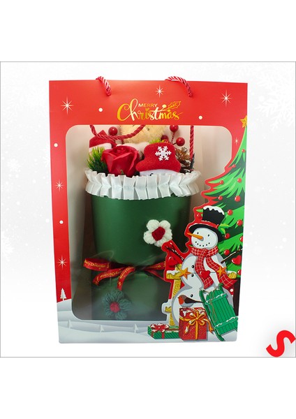 Pelüş Ayıcıklı Kokinalı Çantalı 35CM Yılbaşı Buketi - Yeşil fırsatları