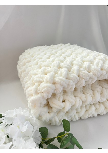 Puffy Krem Bebek Battaniyesi Yumuşak Dokulu modelleri
