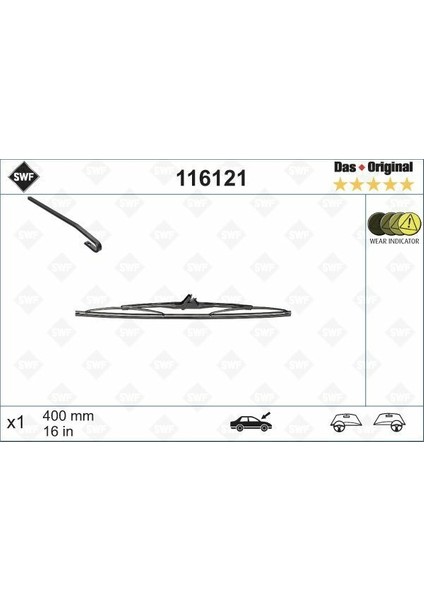 valeo 116121-SİLECEK (Swf) 40CM (X1) Arka Fıesta-Golf-Transporter Kalos Saxo Punto Fıesta Clıo