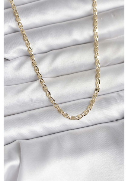 14K Gold Renk Kaplama Ezme Plaka Model cm Kadın Kolye