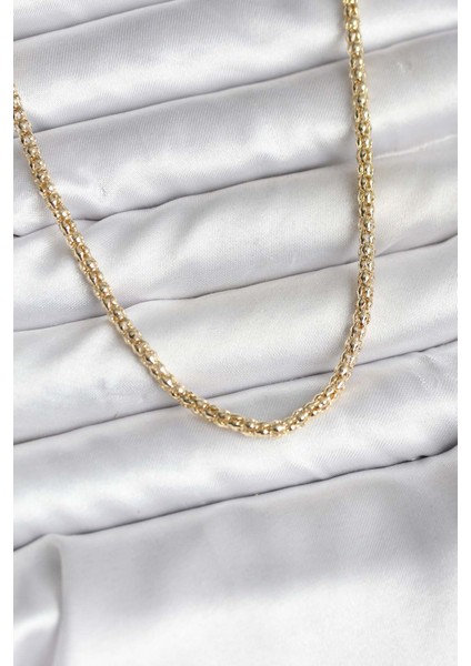 14K Gold Renk Kaplama Boru Zincir Model cm Kadın Kolye