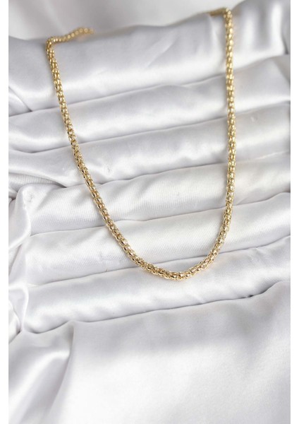 14K Gold Renk Kaplama Boru Zincir Model cm Kadın Kolye fiyatları