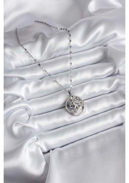 316L Çelik Gümüş Renk Zirkon Taşlı Jaguar Model Kadın Kolye fiyatları