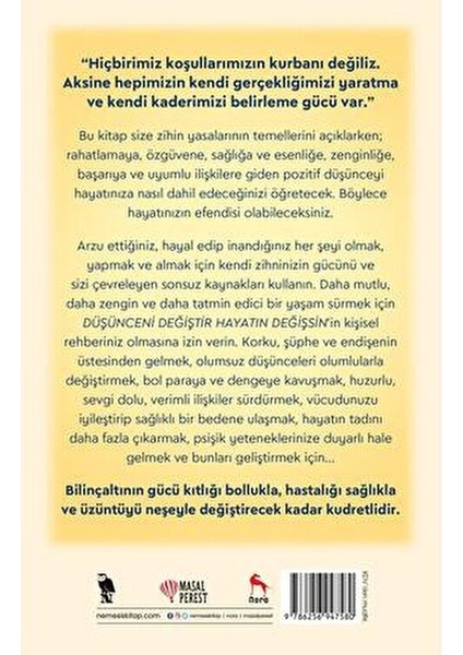 Düşünceni Değiştir Hayatın Değişsin Joseph Murphy Ciltsiz Normal Boy 240 Sayfa modelleri