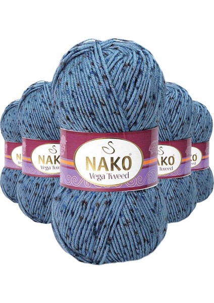 5 Adet Vega Tweed Premium Akrilik El Örgü Ipi Yünü No: 31764